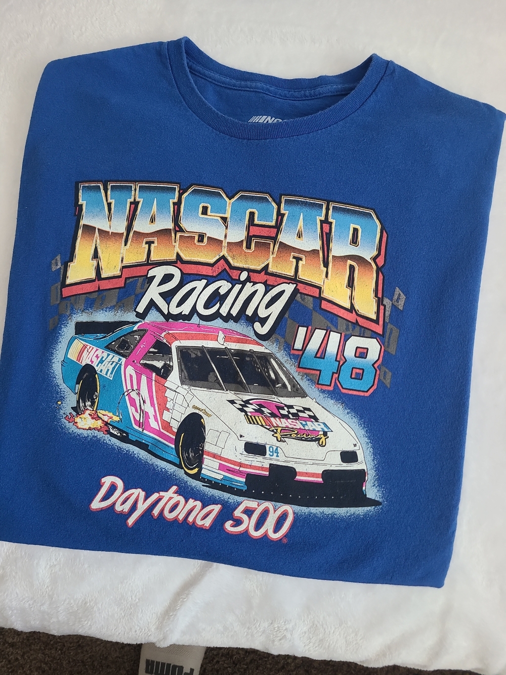 Nascar Blue Men's XL Racing '48 Daytona 500 Graphic Tee Short Sleeve